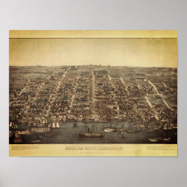 Antique Vintage Map Alexandria VA 1863 ポスター