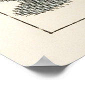 Antique Vintage Whale Woodcut Illustration Art ポスター (角)