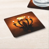 Antique Wall Sconce スクエアペーパーコースター (アングル)