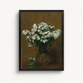 Antique White Floral Vase Wall Poster ポスター