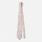 Antique White Gainsboro Pink Gray Monogram Necktie ネクタイ (正面)