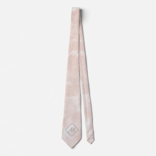 Antique White Gainsboro Pink Gray Monogram Necktie ネクタイ (正面)