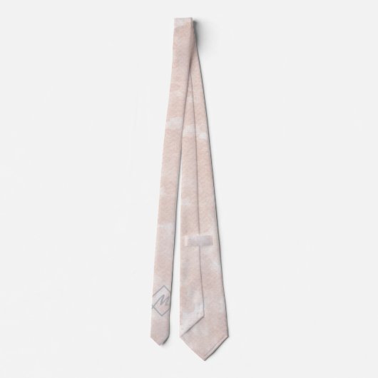Antique White Gainsboro Pink Gray Monogram Necktie ネクタイ (裏面)