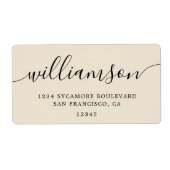Antique White Modern Script Family Return Address  ラベル (正面)