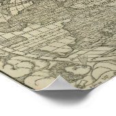 Antique World Map by Sebastian Münster circa 1560 ポスター (角)