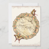 Antiquedビクトリア時代の人のばら色のブライダルシャワーの招待状 招待状 (裏面)