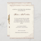 Antiquedビクトリア時代の人のばら色のブライダルシャワーの招待状 招待状 (正面/裏面)