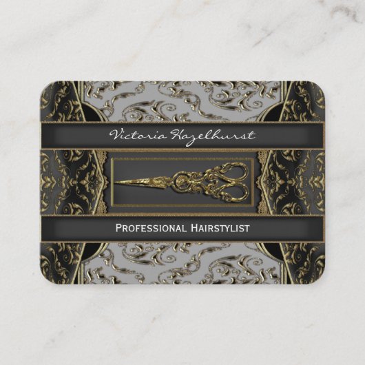 Antiqued薄いHazlehurstは美容師を切ります 名刺 (正面)