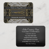 Antiqued薄いHazlehurstは美容師を切ります 名刺 (正面/裏面)