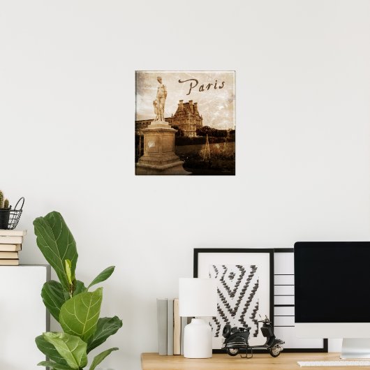 Antiqued Paris, France Poster ポスター (ホームオフィス)