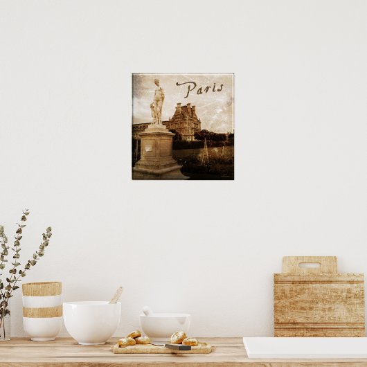 Antiqued Paris, France Poster ポスター (キッチン)