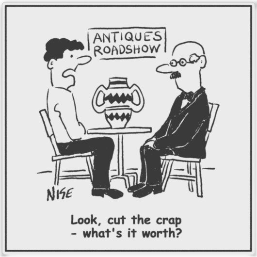 Antiques Expert. What's It Worth Funny Valuation シール (正面)