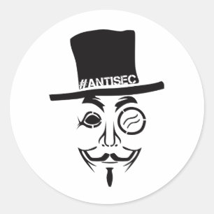 AntiSec AntiSecurityのハッカーのロゴ ラウンドシール
