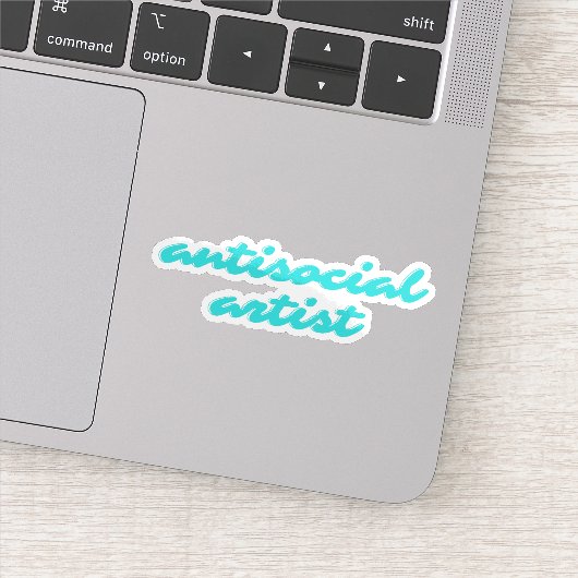 Antisocial Artist | Aqua Blue Funny Cursive シール (詳細)