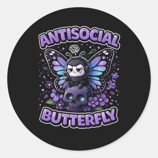 Antisocial Butterfly ラウンドシール (正面)