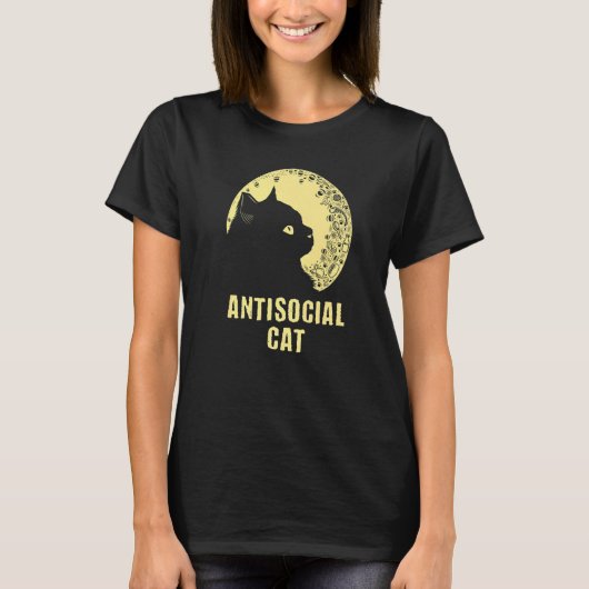 Antisocial Cat Cat Humor Kitten Introvert Tシャツ (正面)