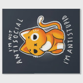 Antisocial Cute Cat Gift| Cat For Valentines  ラッピングペーパー (フラット)