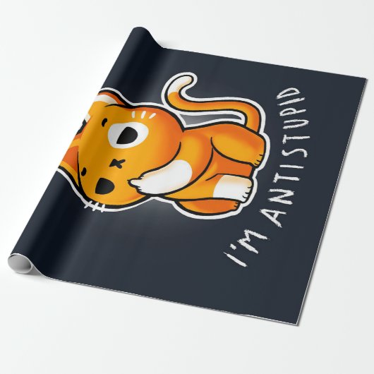 Antisocial Cute Cat Gift| Cat For Valentines  ラッピングペーパー (アンロールド)