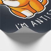 Antisocial Cute Cat Gift| Cat For Valentines  ラッピングペーパー (角)