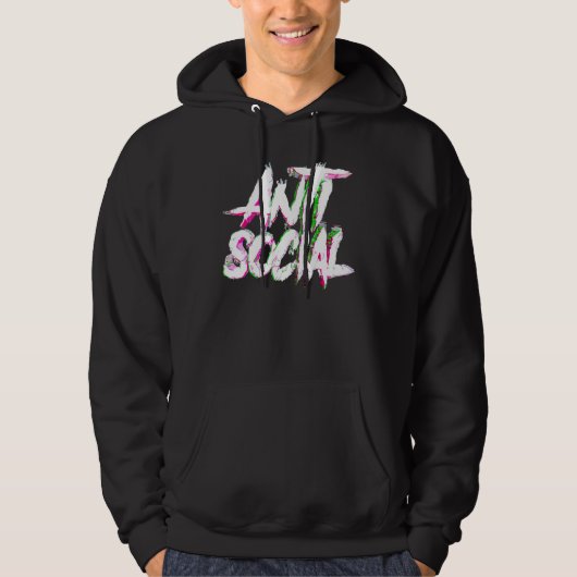 Antisocial Shirt Introvert I Hate People Antisocia パーカ (正面)