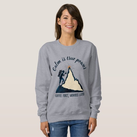 ANTISTRESS calm is a superpower QUOTE CALM スウェットシャツ (正面フル)