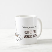 ANTISTRESS Coffee first, worries later quote コーヒーマグカップ (正面右)