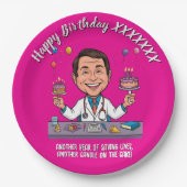 ANTISTRESS DOCTORS BIRTHDAY PARTY PINK ペーパープレート (正面)