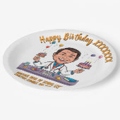 ANTISTRESS DOCTORS BIRTHDAY PARTY WHITE ペーパープレート (アングル)