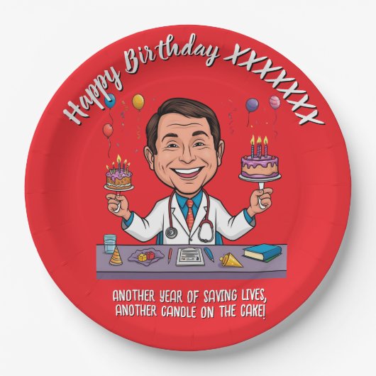 ANTISTRESS DOCTORS BIRTHDAY PARTY WHITE ペーパープレート (正面)