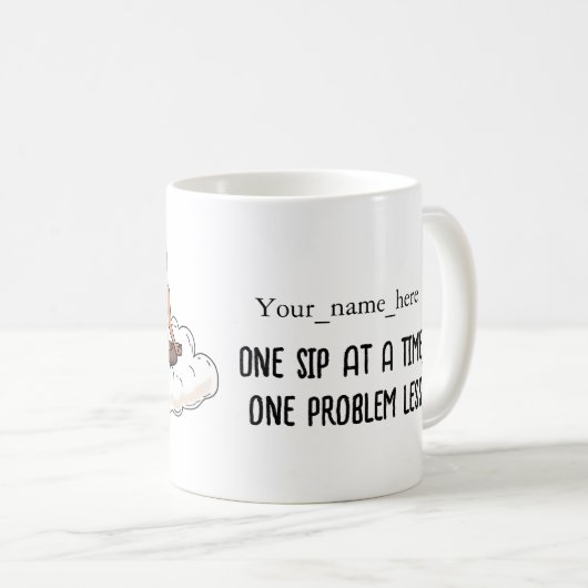 ANTISTRESS One sip at a time, one problem less コーヒーマグカップ (正面右)