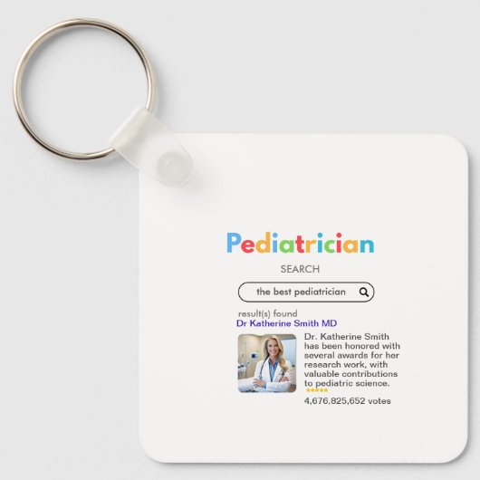 antistress pediatrician Google search result votes キーホルダー (正面)