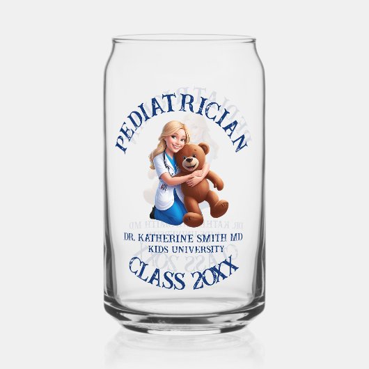antistress pediatrician teddy bear kids university ガラス缶 (裏面)