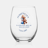 antistress pediatrician teddy bear kids university ステムなしワイングラス (裏面)