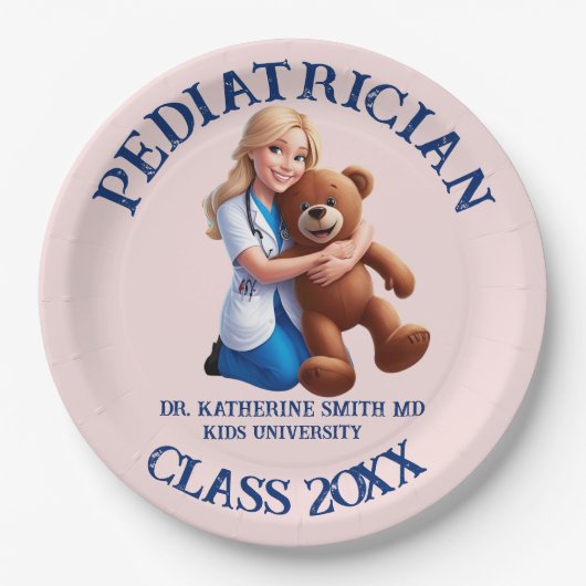 antistress pediatrician teddy bear kids university ペーパープレート (正面)