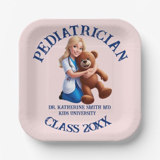 antistress pediatrician teddy bear kids university ペーパープレート (正面)