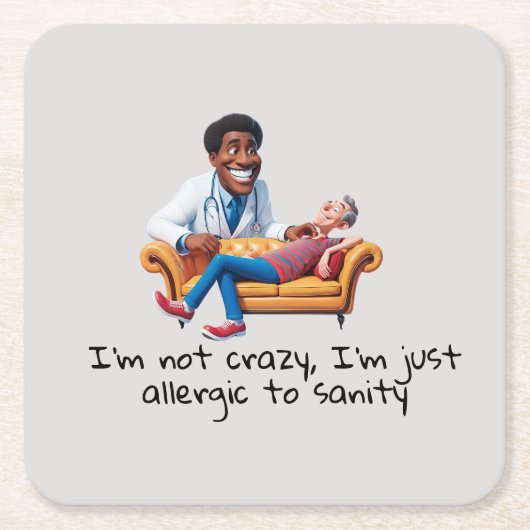 ANTISTRESS psychiatrist THERAPIST medical therapy スクエアペーパーコースター (正面)