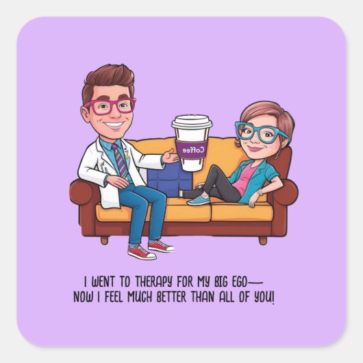 ANTISTRESS psychiatrist THERAPIST MENTAL HEALTH スクエアシール (正面)