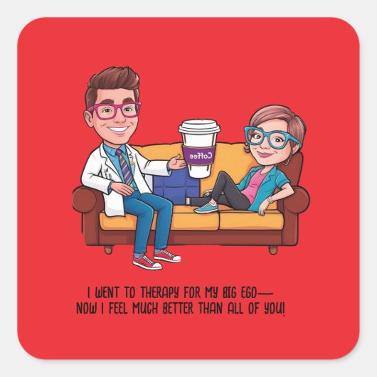 ANTISTRESS psychiatrist THERAPIST MENTAL HEALTH スクエアシール (正面)