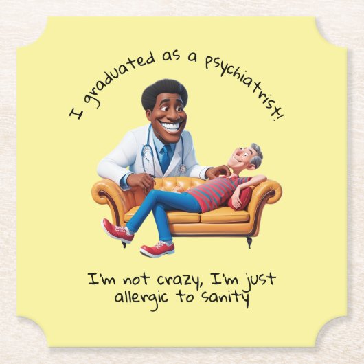 ANTISTRESS psychiatrist THERAPIST party therapy ペーパーコースター (正面)