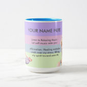 ANTISTRESS RELAX CALM GIRL YOGA CHAKRA ツートーンマグカップ (中央)