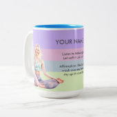 ANTISTRESS RELAX CALM GIRL YOGA CHAKRA ツートーンマグカップ (正面左)