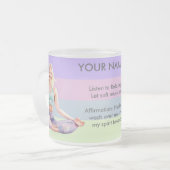 ANTISTRESS RELAX CALM GIRL YOGA CHAKRA フロストグラスマグカップ (正面左)