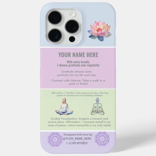 ANTISTRESS RELAX YOGA MANDALA CALM MANIFESTATION Case-Mate iPhoneケース (裏面)