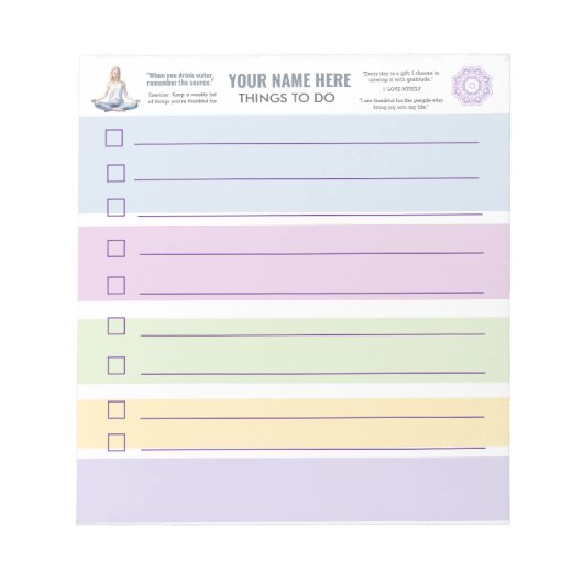 AntiStress Serene Meditation Yoga Chakras relax ノートパッド (正面)