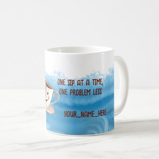 ANTISTRESS SIPPING SERENITY CALM HAPPINESS コーヒーマグカップ (正面右)