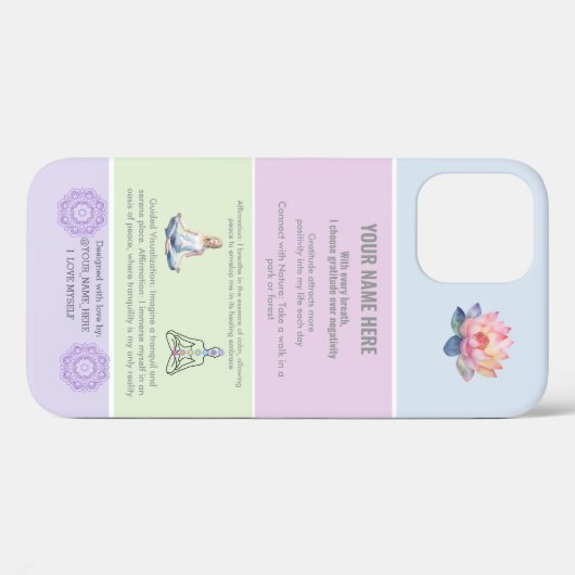 ANTISTRESS STRESS RELAX YOGA MANDALA CALM Case-Mate iPhoneケース (裏面 (横))