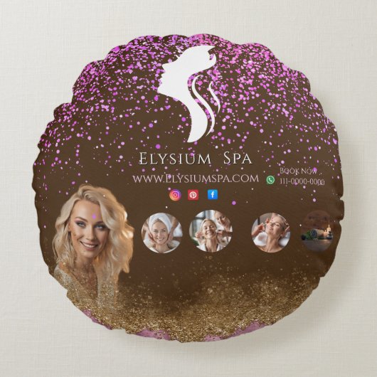 ANTISTRESS Terracotta Gold Spa Beauty social media ラウンドクッション (正面)