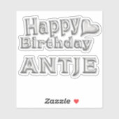 Antje Happy Birthday silver Aufkleber Sticker シール (シート)