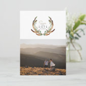 Antler素朴 Water color日付の写真を保存 招待状 (スタンド正面)