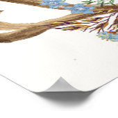 Antler boho rustic baby shower welcome sign ポスター (角)